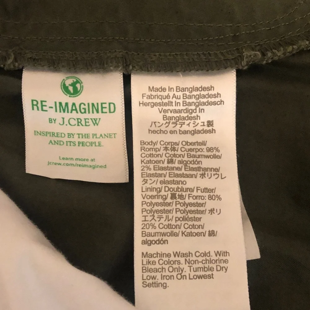 J. Crew Olive Green Drawstring khaki Shorts with White Cord size xs